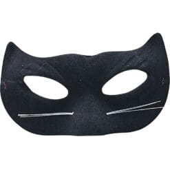 Cat Mask Velour Black w/Whiskers
