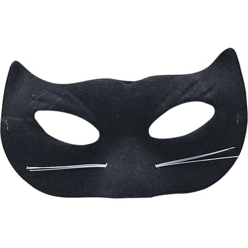 Cat Mask Velour Black W/Whiskers