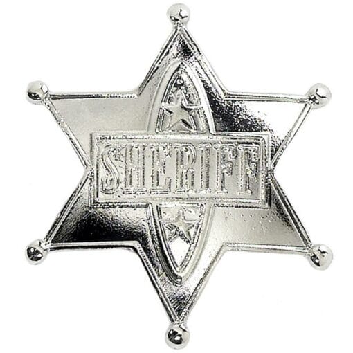 Badge Sheriff Silver Plastic W/Pin
