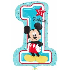 28" SHP #1 Mickey 1st Birthday Foil BLN