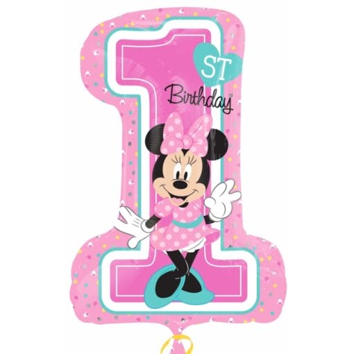 28&Quot; Shp Minnie 1St Birthday Foil Bln