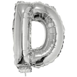 16" LTR Silver D Foil Balloon