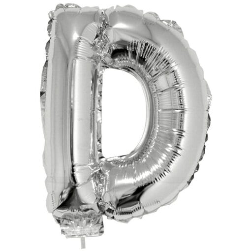 16&Quot; Ltr Silver D Foil Balloon