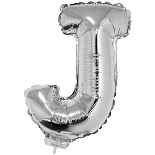 16&Quot; Ltr Silver J Foil Balloon