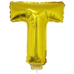 16" LTR Gold T Foil Balloon