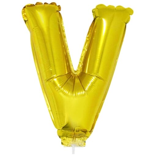 16&Quot; Ltr Gold V Foil Balloon