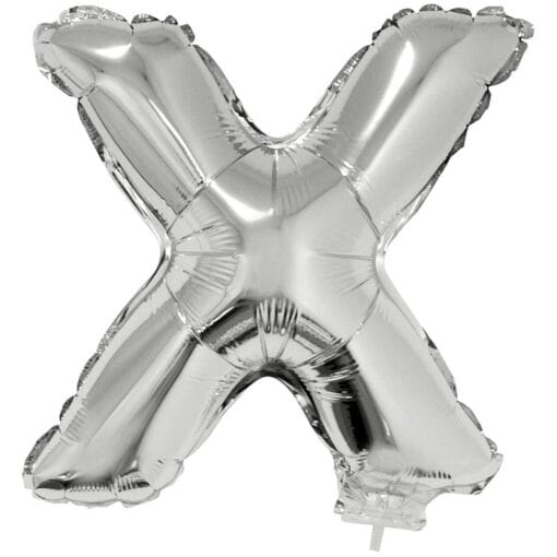 16&Quot; Ltr Silver X Foil Balloon