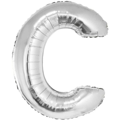 40&Quot; Ltr Silver C Foil Balloon