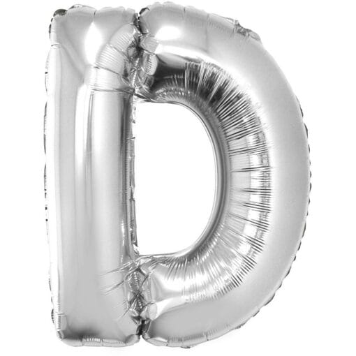 40&Quot; Ltr Silver D Foil Balloon