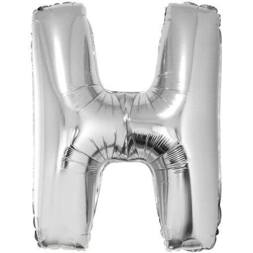 40&Quot; Ltr Silver H Foil Balloon