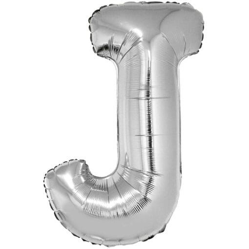 40&Quot; Ltr Silver J Foil Balloon