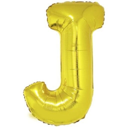 40&Quot; Ltr Gold J Foil Balloon