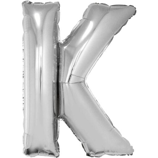 40&Quot; Ltr Silver K Foil Balloon