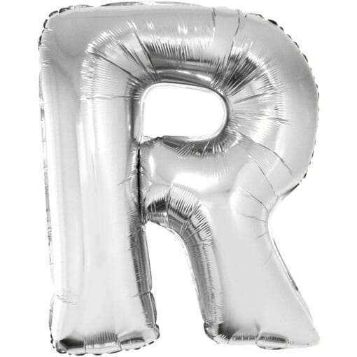 40&Quot; Ltr Silver R Foil Balloon