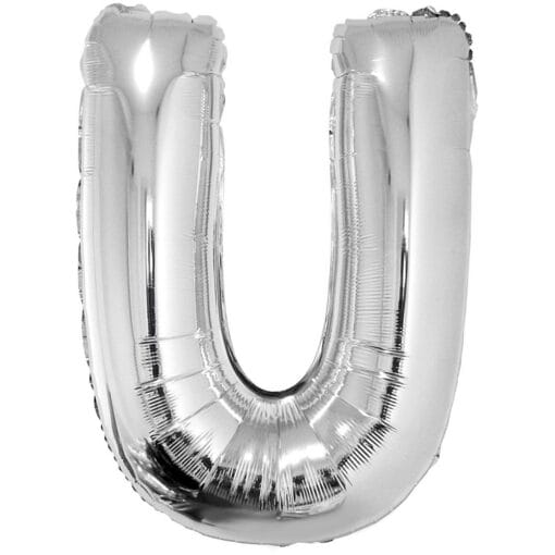 40&Quot; Ltr Silver U Foil Balloon