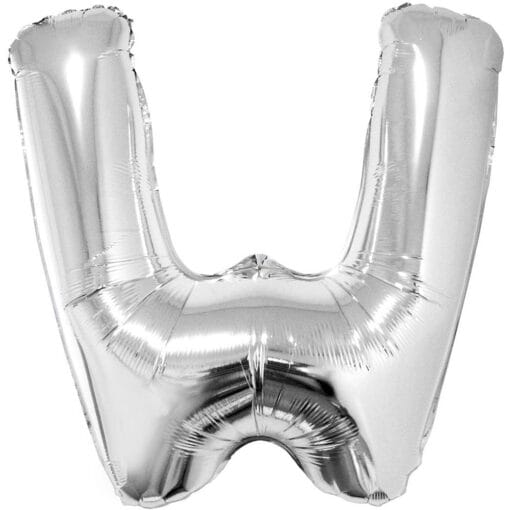 40&Quot; Ltr Silver W Foil Balloon