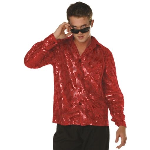Disco Inferno 70'S Sequin Red Xl