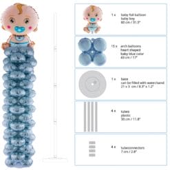 Baby Boy Foil Balloon Column Kit 66"