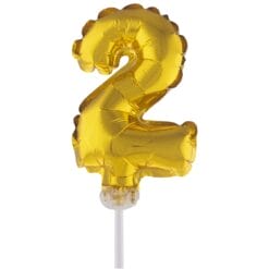 Cake Topper Gold 2 5" Foil Balloon