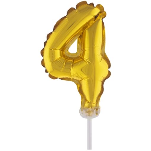 Cake Topper Gold 4 5&Quot; Foil Balloon