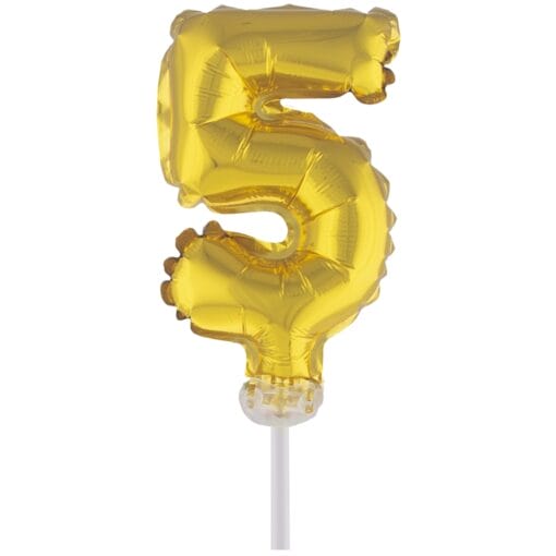 Cake Topper Gold 5 5&Quot; Foil Balloon