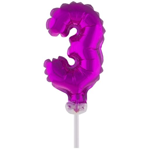 Cake Topper Pink 3 5&Quot; Foil Balloon