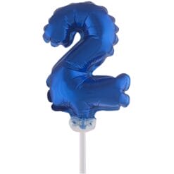 Cake Topper Blue 2 5" Foil Balloon