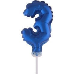Cake Topper Blue 3 5" Foil Balloon