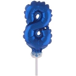 Cake Topper Blue 8 5" Foil Balloon