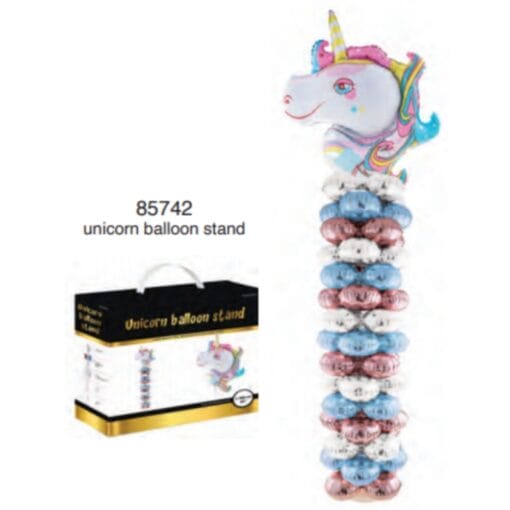 Unicorn Balloon Stand W/Balloons 63&Quot;