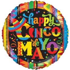 18" RND Happy Cinco De Mayo Balloon