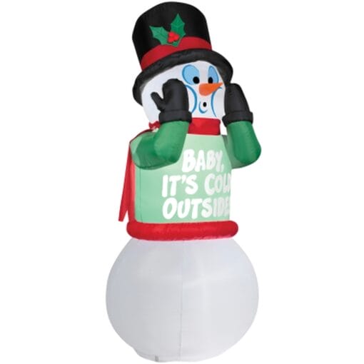 Snowman Shivering Airblown Inflatable 6'