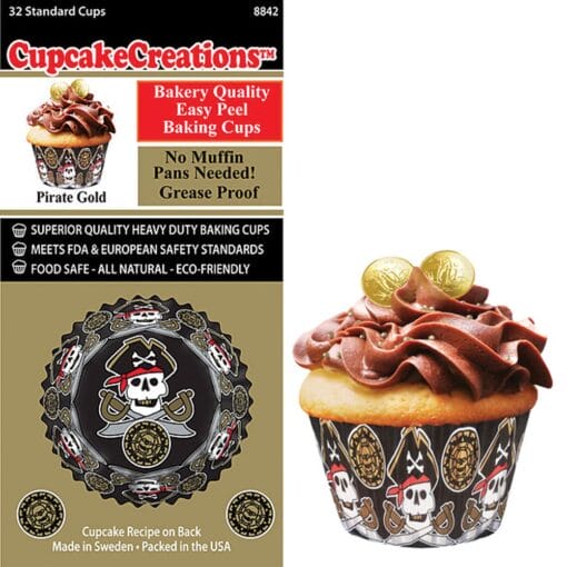 Pirate Cupcake Cups 32Pc Std Size