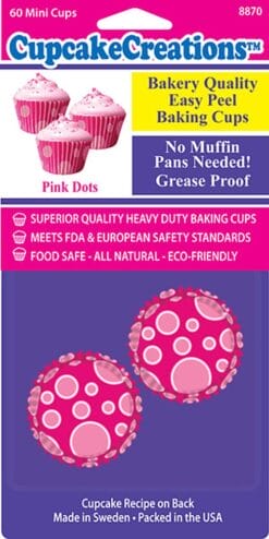 Pink Dots Mini Cupcake Cups 60Pc