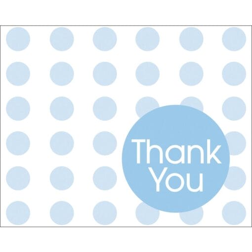 Blue W/Dots Thank You Notes 8Ct
