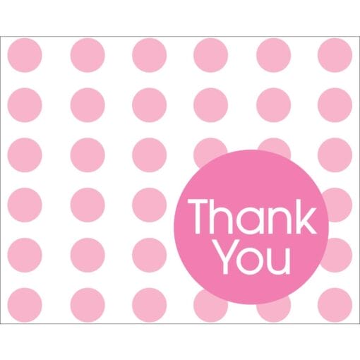 Candy Pink Dots Thank You Notes 8Ct