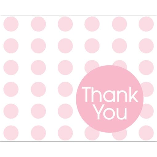 Classic Pink Dots Thank You Notes 8Ct