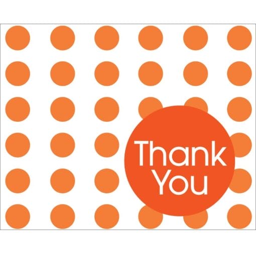 Orange Dots Thank You Notes 8Ct