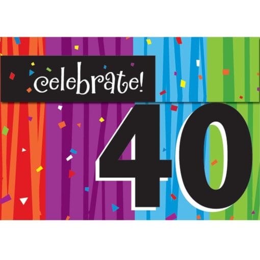 40 Milestone Celebration Invites 8Ct