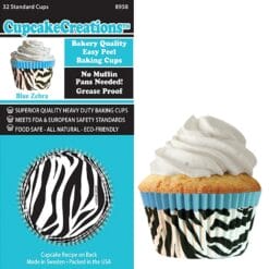 Blue Zebra Cupcake Cups 32Pc Std Size