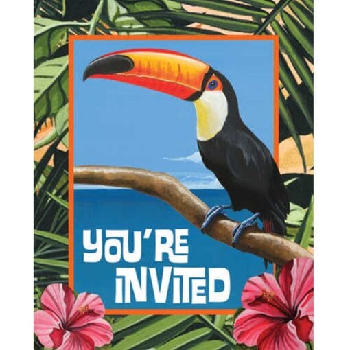Polynesian Party Invitations 8Ct
