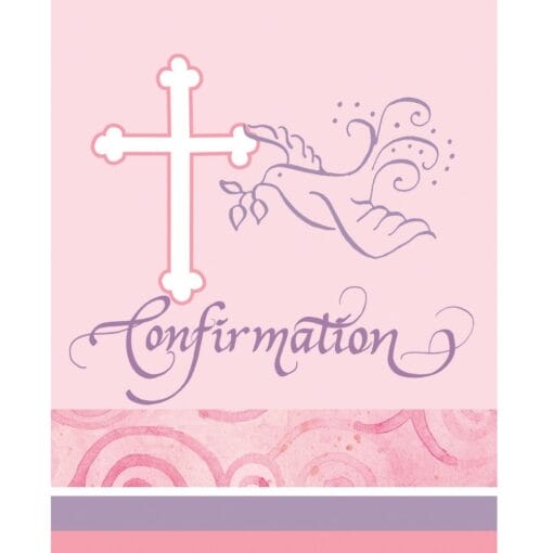 F/Dove Pink Invitations Confirmation 8Ct
