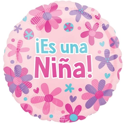 18&Quot; Rnd Es Una Nina W/Flowers Balloon
