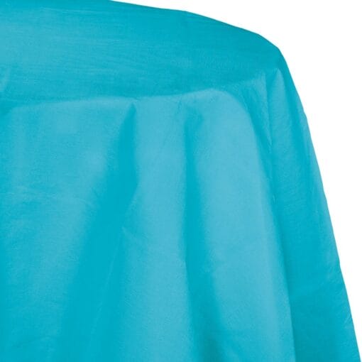 Bermuda Blue Tablecover 82&Quot; Rnd Ppr/Poly
