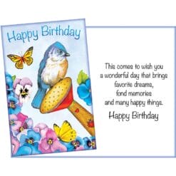 GC Happy Birthday (Bird w/Pansies)