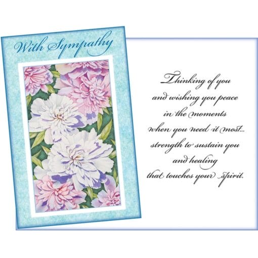Gc With Sympathy W/White &Amp; Pink Flowers