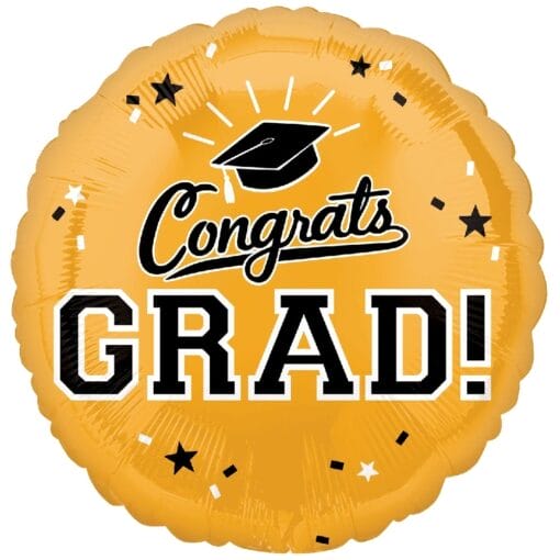 18&Quot; Rnd Gold Congrats Grad Foil Blln