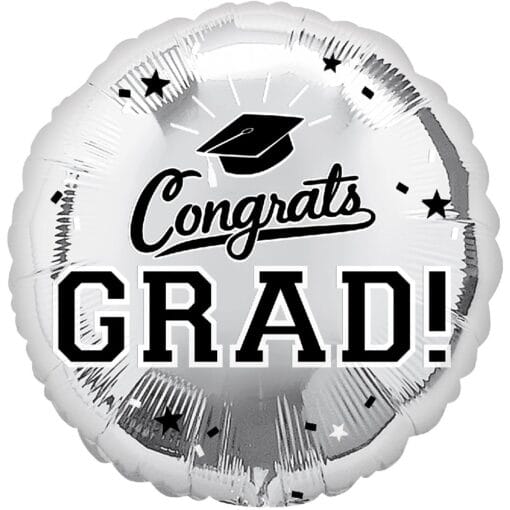 18&Quot; Rnd Silver Congrats Grad Foil Blln