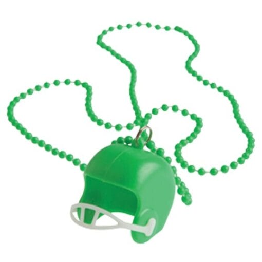 Green Bead Necklace W/Football Helmet