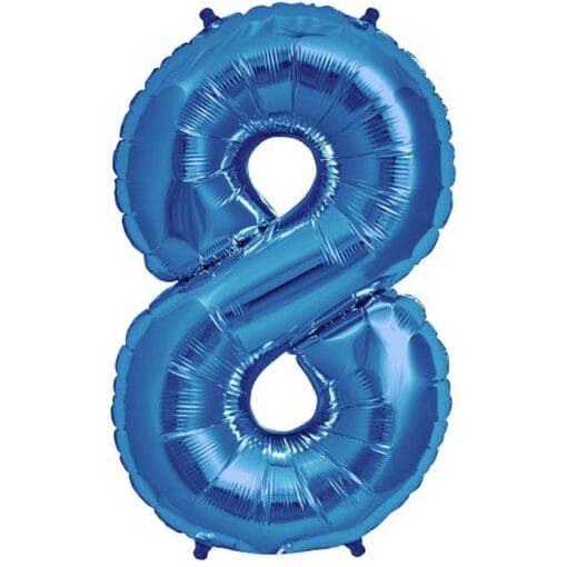 34&Quot; Shp Blue #8 Foil Balloon